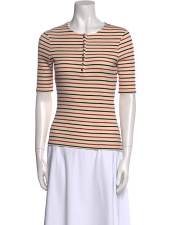 Sézane Striped Crew Neck T-Shirt
