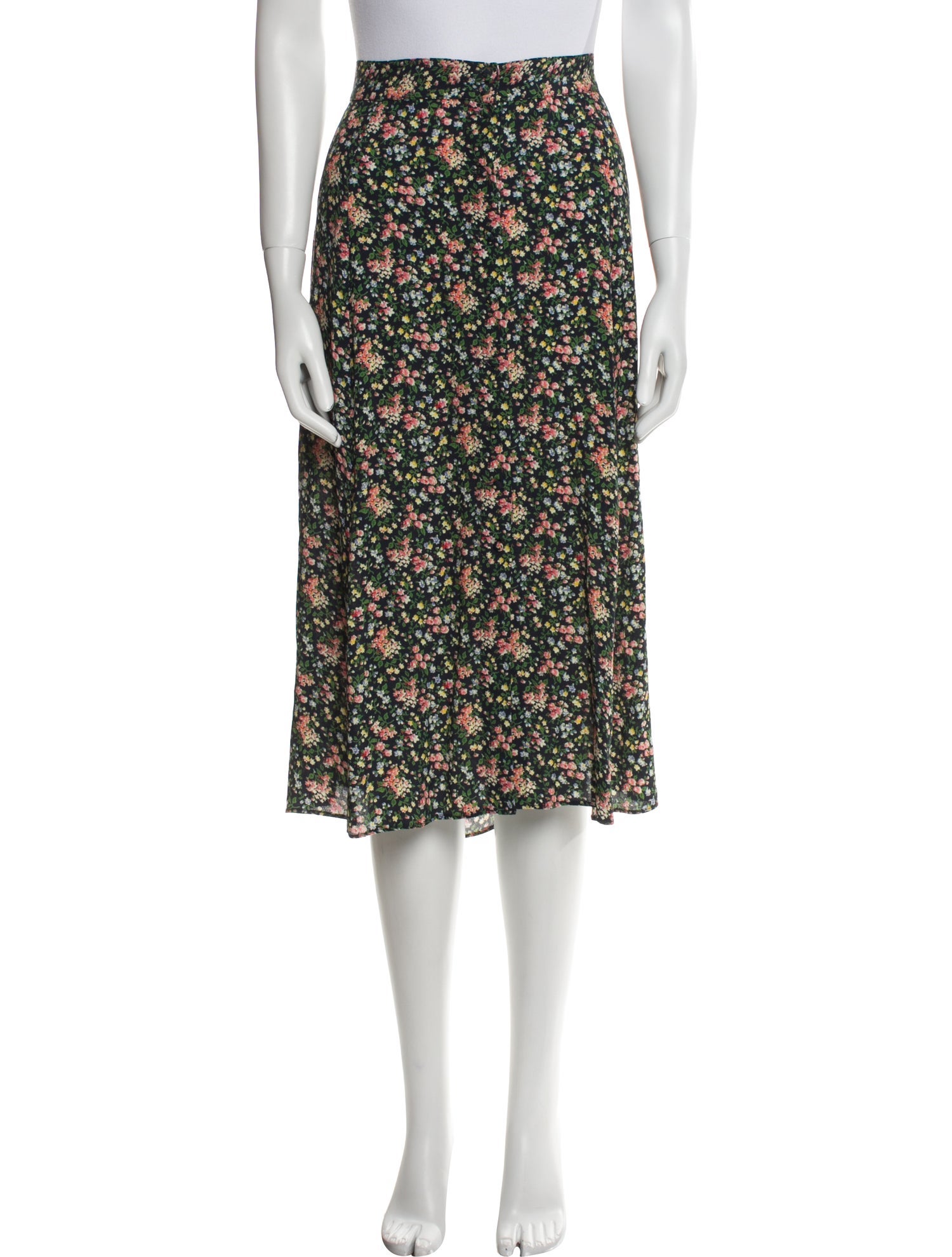 Sézane Floral Print Midi Length Skirt