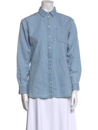 Sézane Long Sleeve Button-Up Top