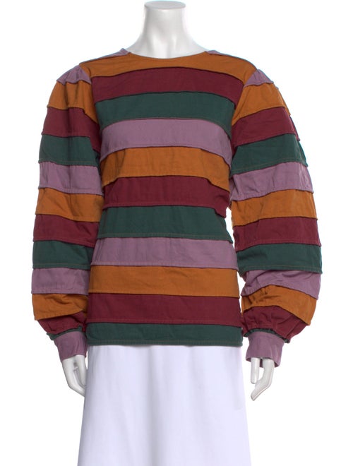 Sézane Striped Bateau Neckline Sweatshirt