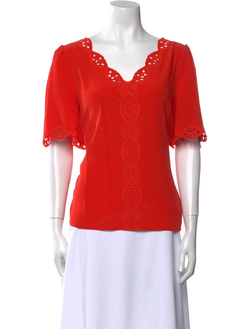 Sézane Silk V-Neck Blouse