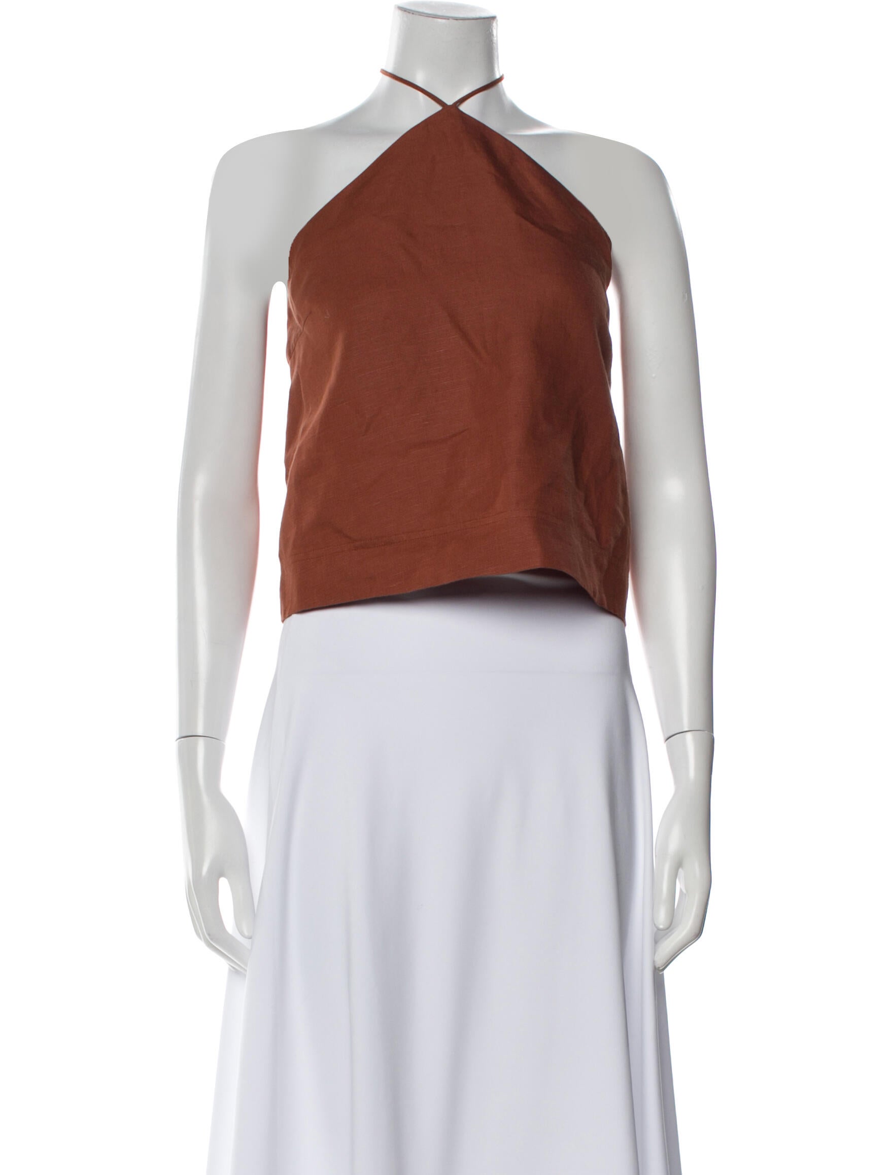 Sézane Halterneck Sleeveless Crop Top