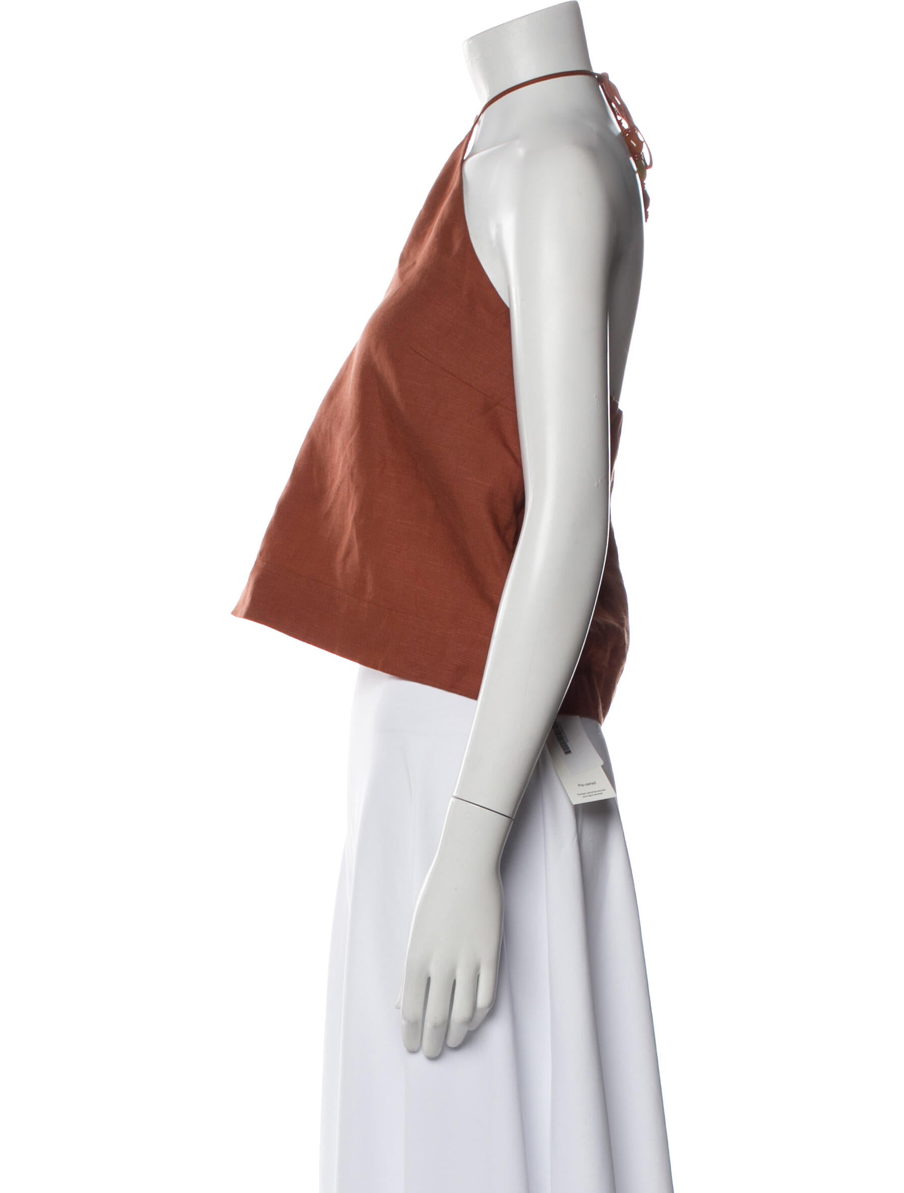 Sézane Halterneck Sleeveless Crop Top