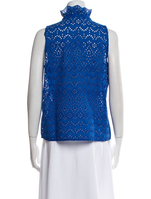 Sézane Lace Pattern Mock Neck Blouse
