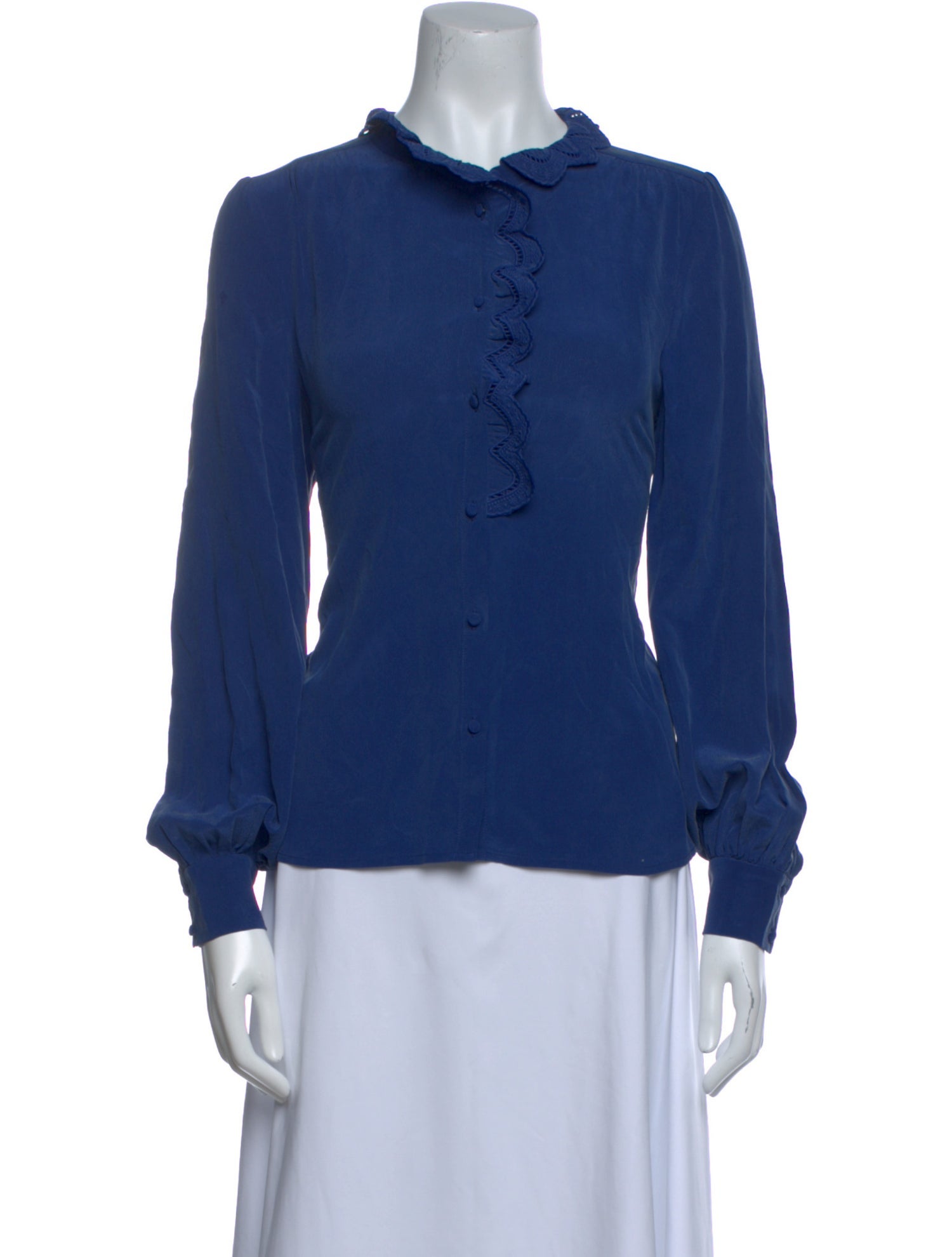 Sézane Silk Mock Neck Top