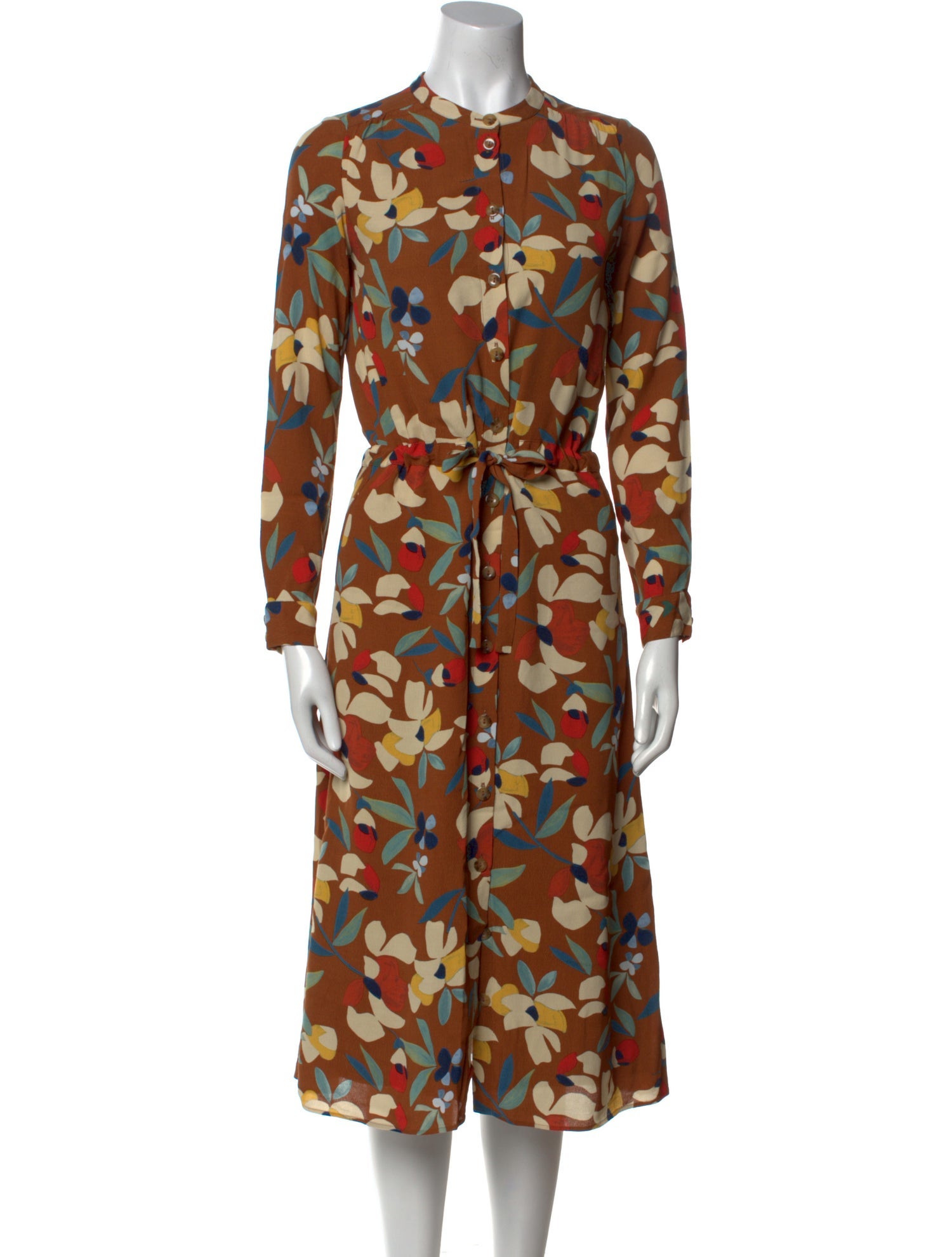 Sézane Floral Print Midi Length Dress