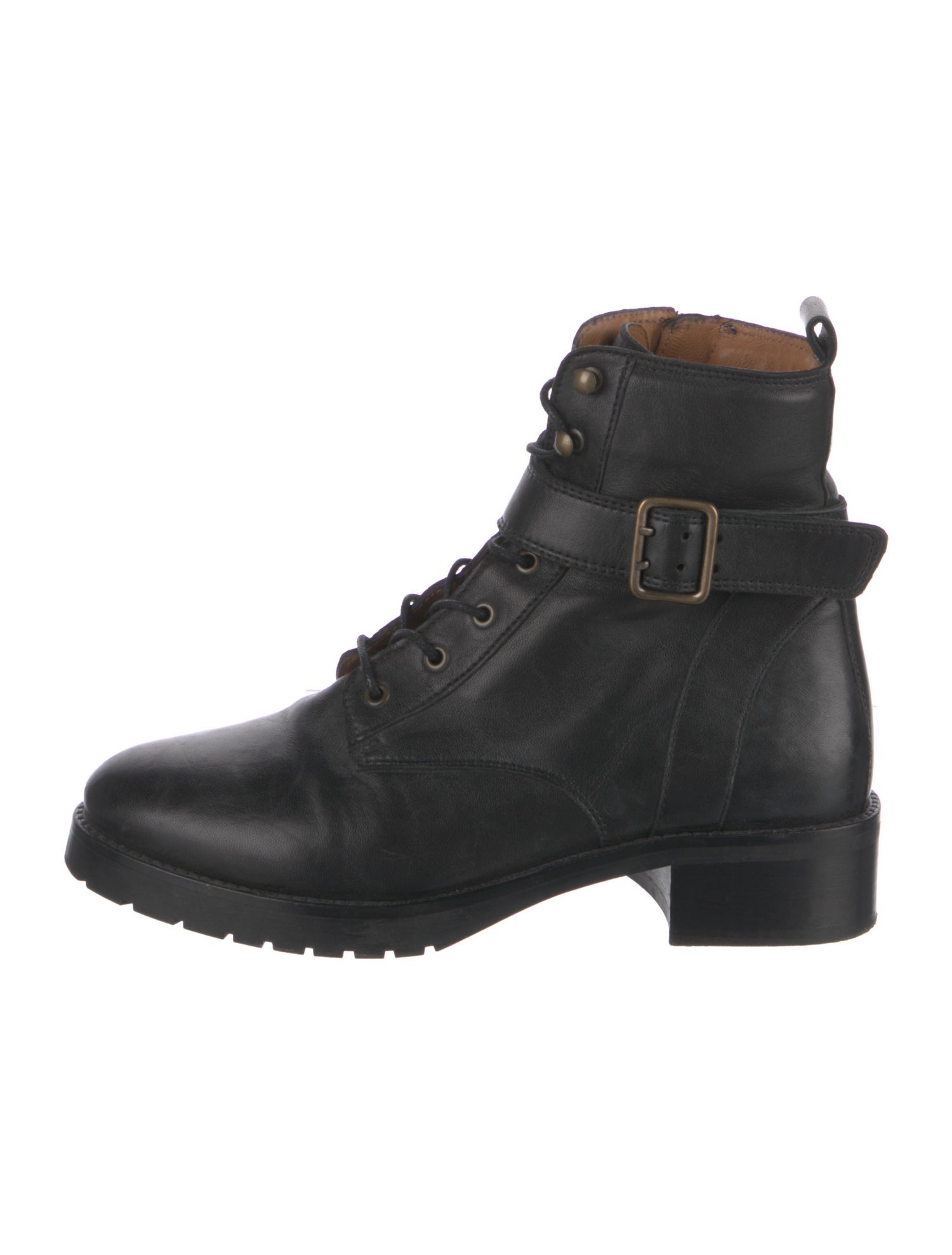 Sézane Leather Combat Boots