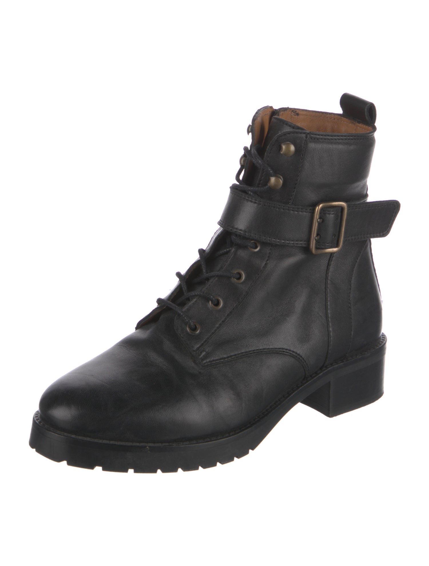 Sézane Leather Combat Boots