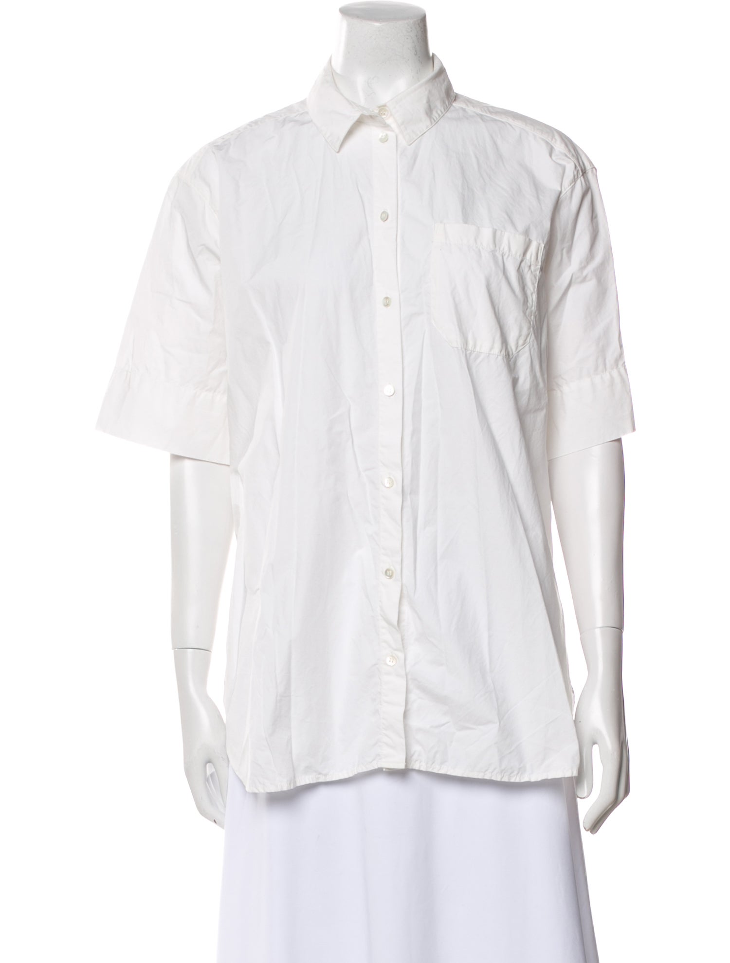 Sézane Short Sleeve Button-Up Top