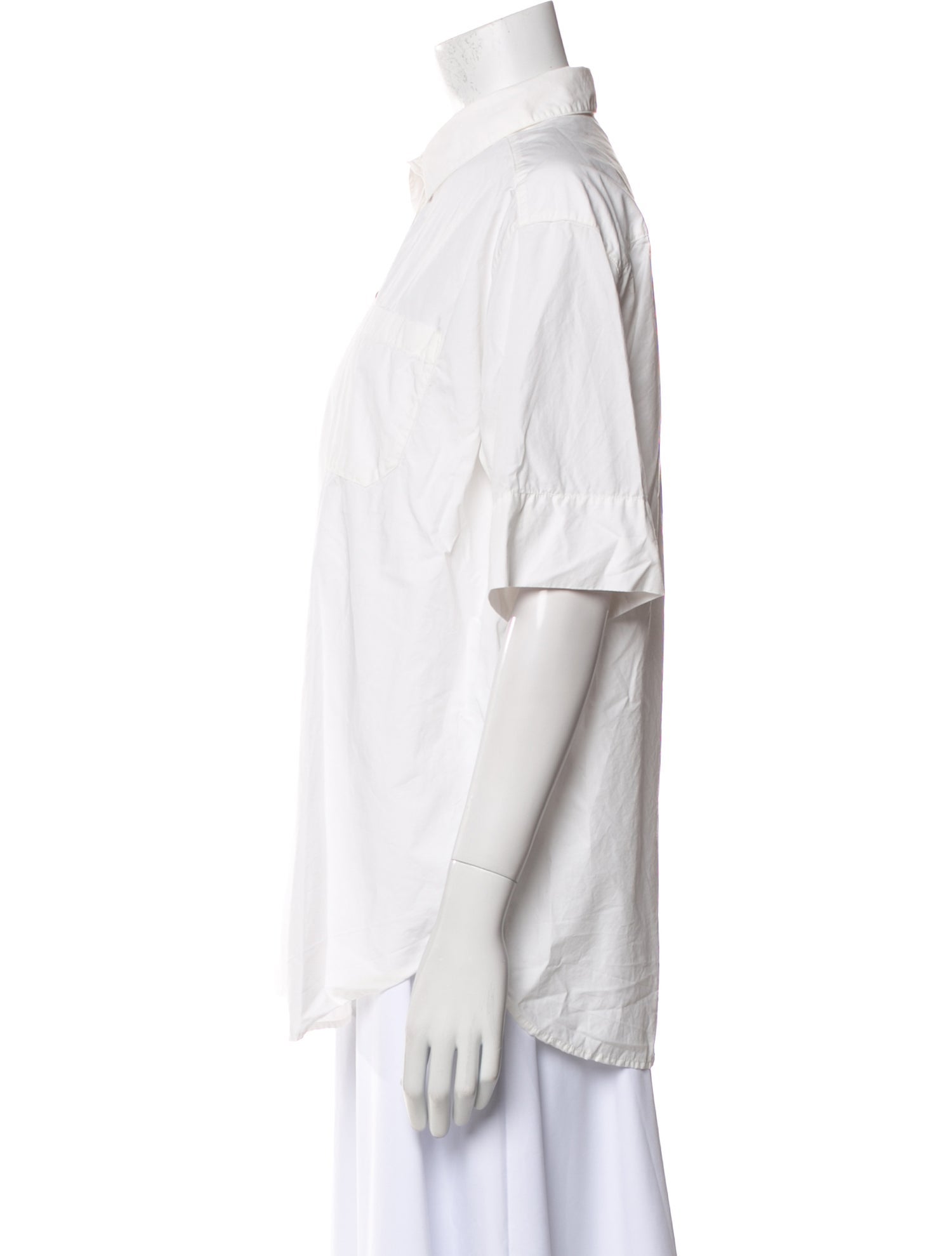 Sézane Short Sleeve Button-Up Top