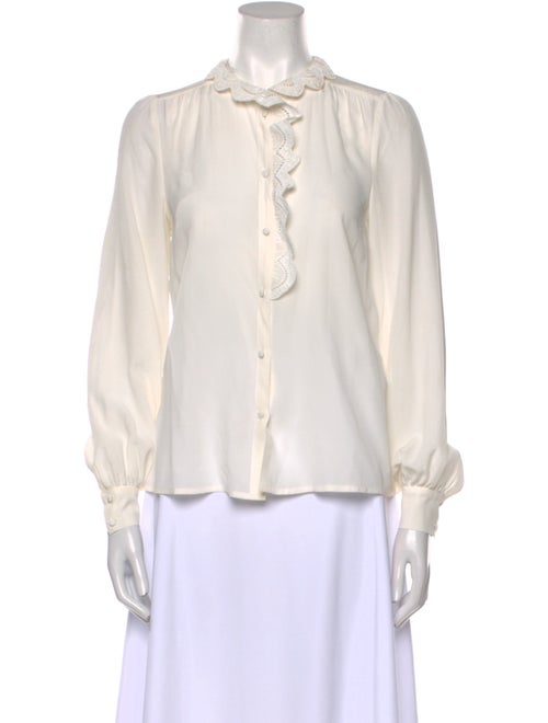 Sézane Silk Mock Neck Blouse