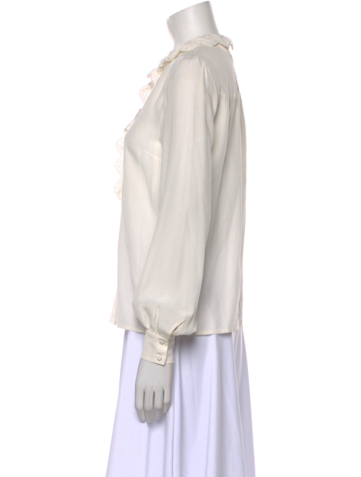 Sézane Silk Mock Neck Blouse