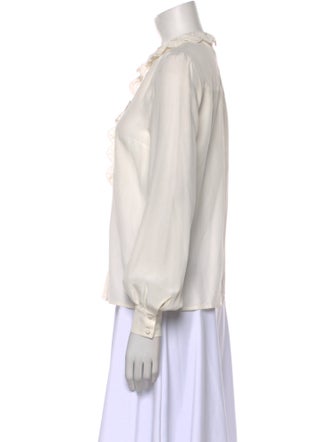 Sézane Silk Mock Neck Blouse