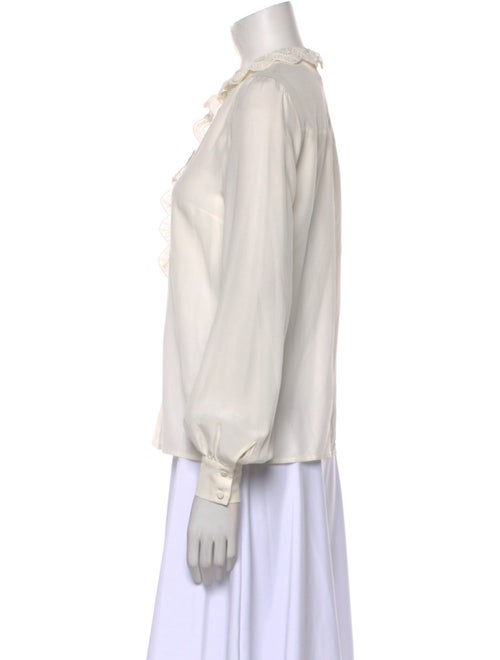 Sézane Silk Mock Neck Blouse