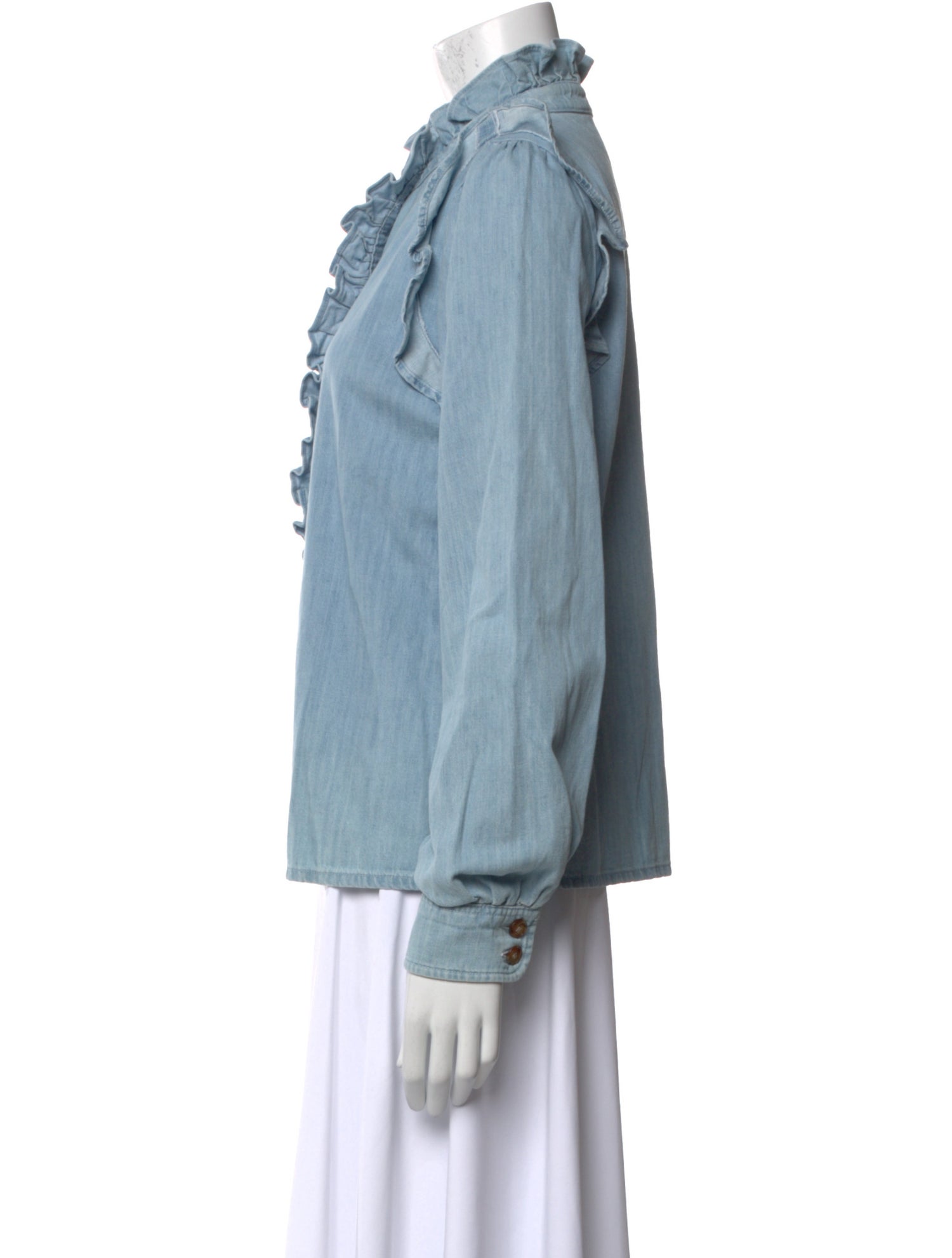 Sézane Mock Neck Long Sleeve Button-Up Top w/ Tags