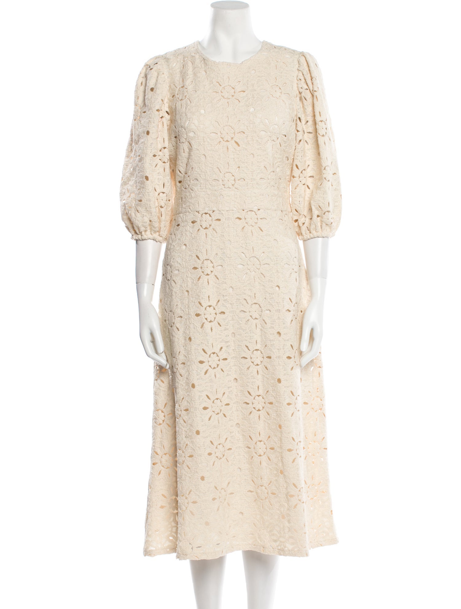 Sézane Lace Pattern Midi Length Dress