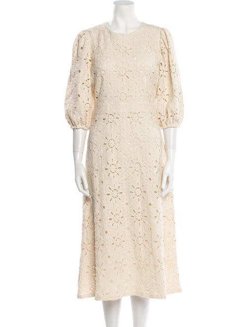 Sézane Lace Pattern Midi Length Dress