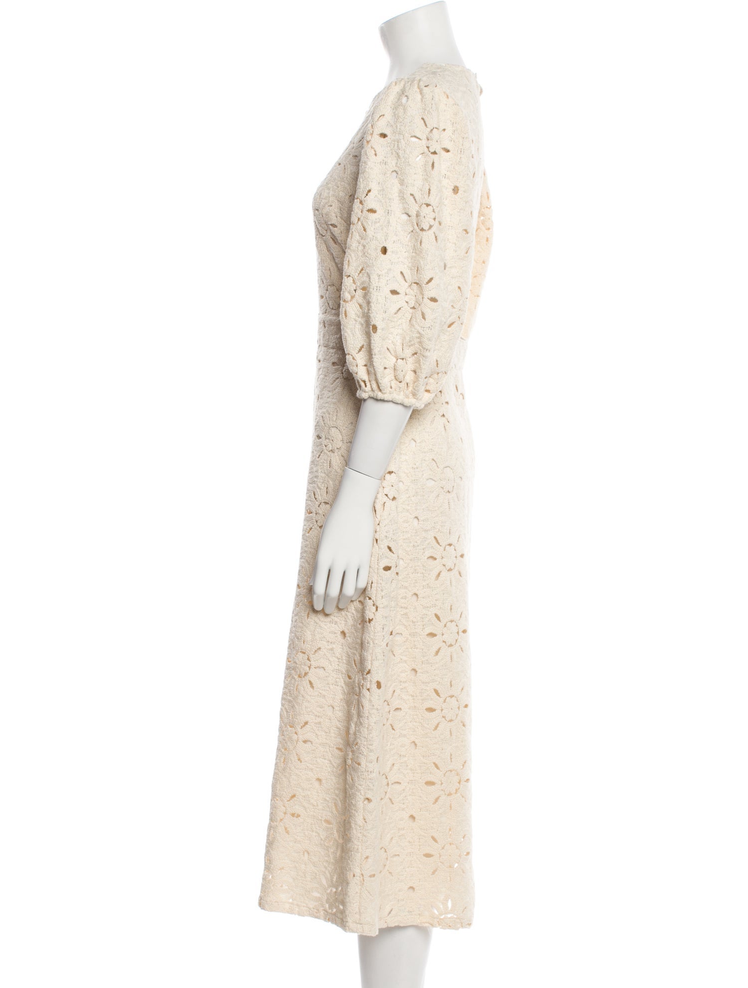 Sézane Lace Pattern Midi Length Dress