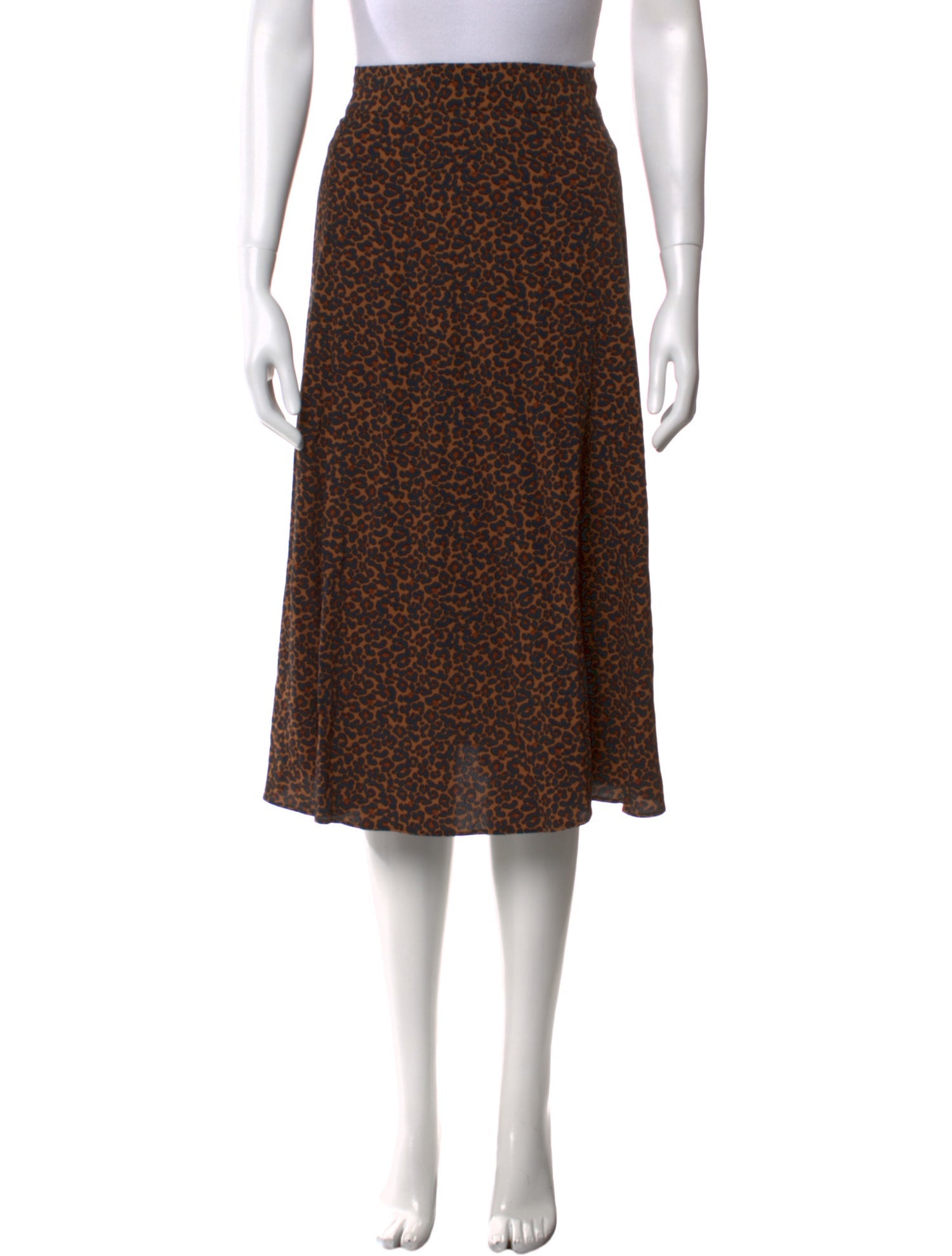 Sézane Animal Print Knee-Length Skirt
