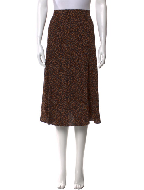 Sézane Animal Print Knee-Length Skirt