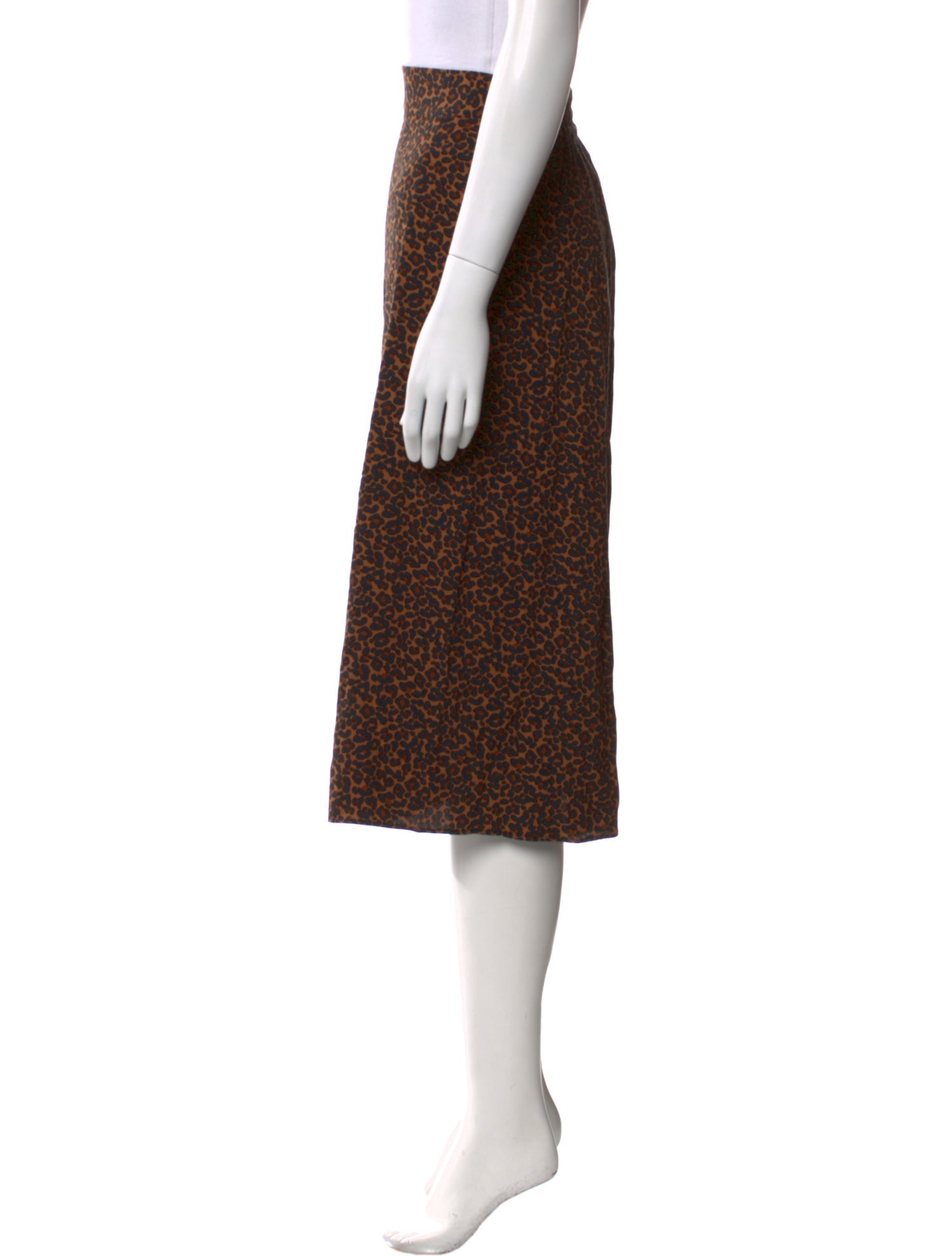Sézane Animal Print Knee-Length Skirt