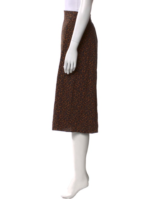 Sézane Animal Print Knee-Length Skirt