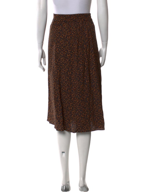 Sézane Animal Print Knee-Length Skirt
