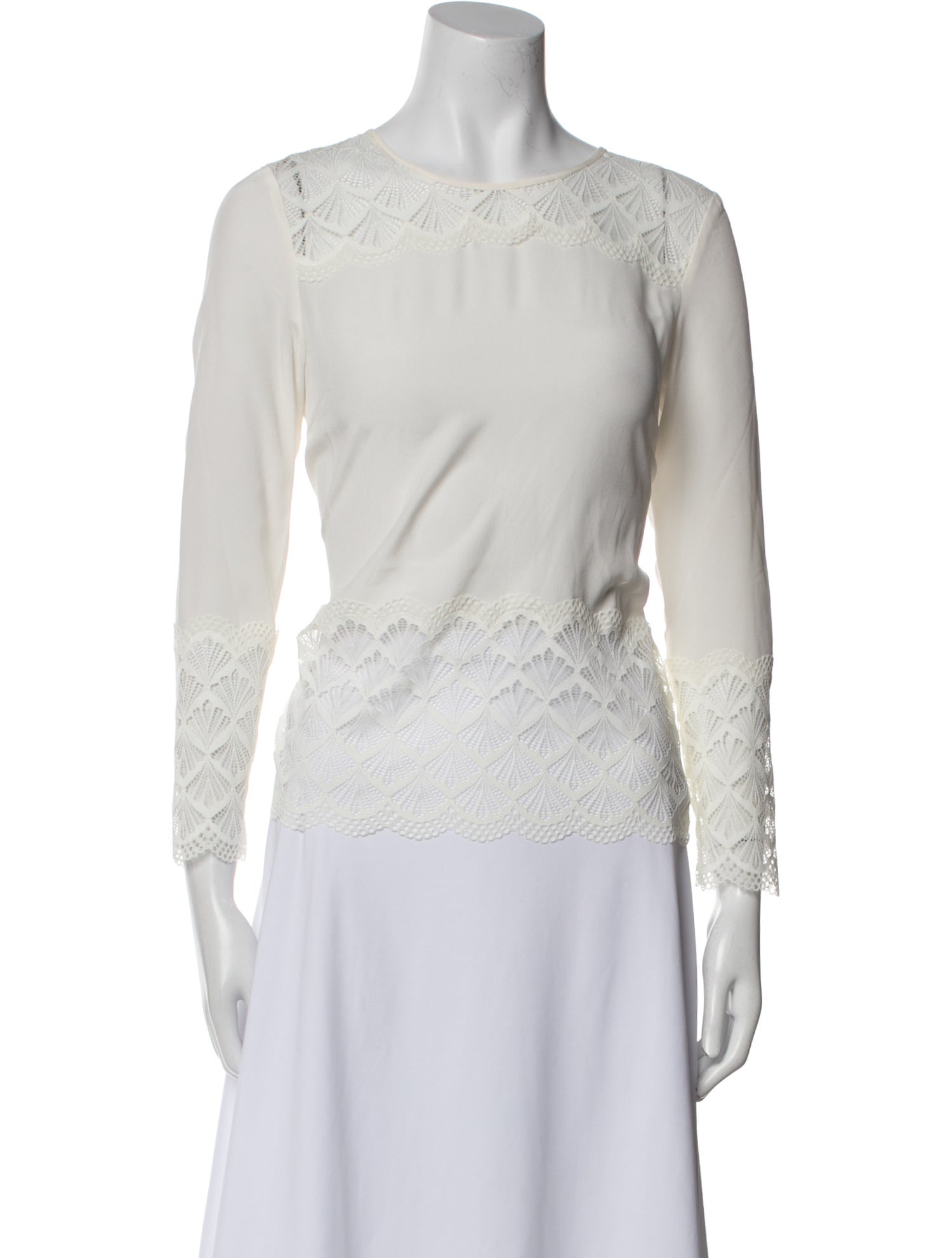 Sézane Silk Crew Neck Top