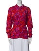 Sézane Floral Print Long Sleeve Button-Up Top