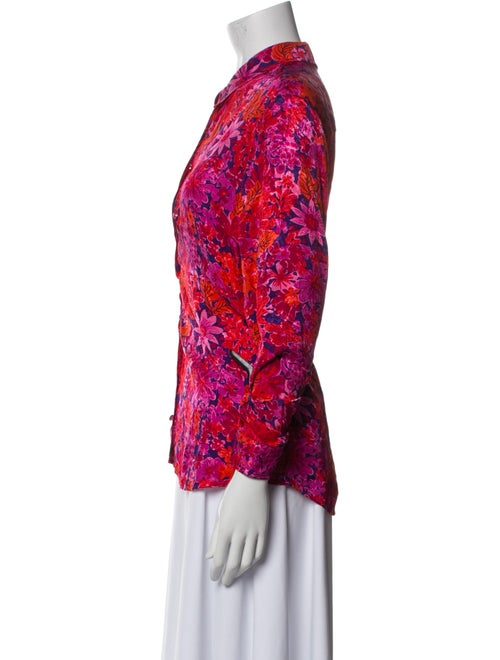Sézane Floral Print Long Sleeve Button-Up Top