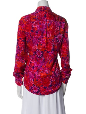 Sézane Floral Print Long Sleeve Button-Up Top