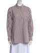 Sézane Striped Long Sleeve Button-Up Top