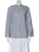 Sézane Striped Mock Neck Blouse