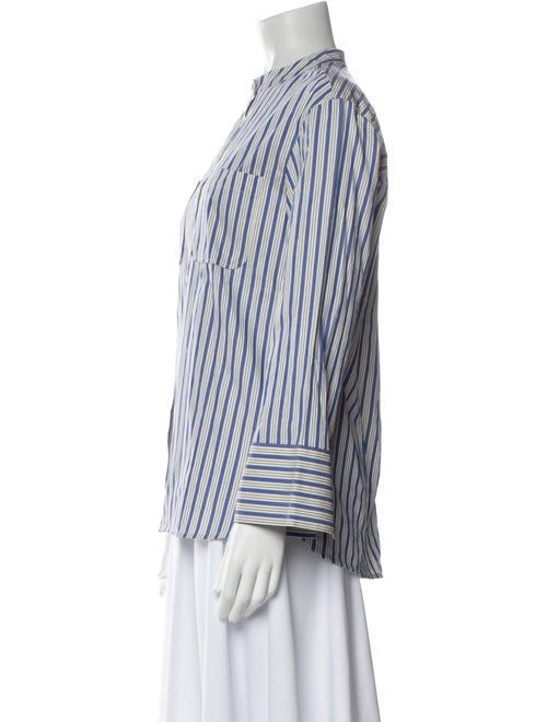 Sézane Striped Mock Neck Blouse