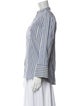 Sézane Striped Mock Neck Blouse