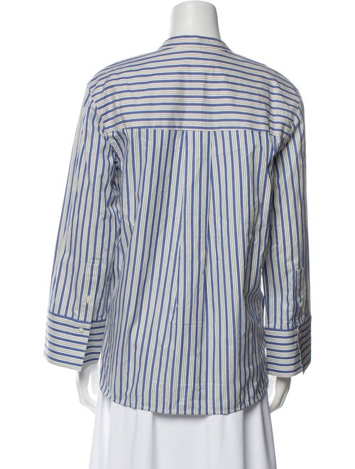Sézane Striped Mock Neck Blouse