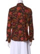 Sézane Floral Print Long Sleeve Button-Up Top