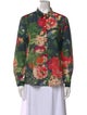 Sézane Floral Print Long Sleeve Button-Up Top