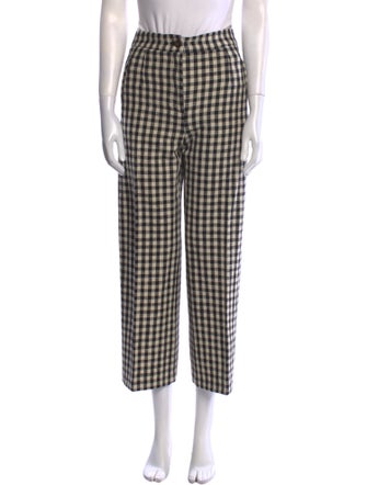 Sézane Plaid Print Wide Leg Pants