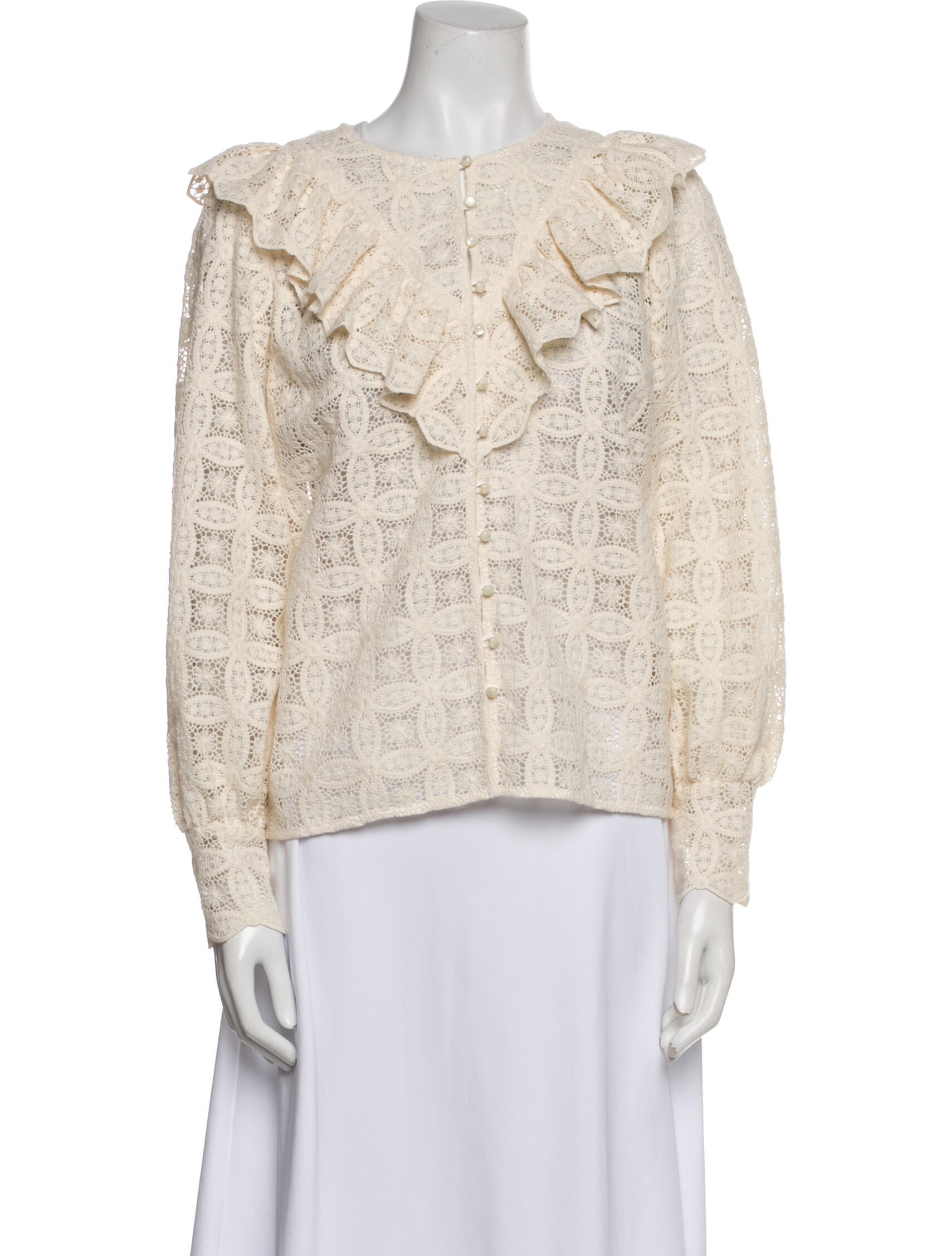 Sézane Off-The-Shoulder Long Sleeve Blouse