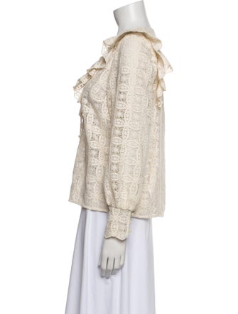 Sézane Off-The-Shoulder Long Sleeve Blouse