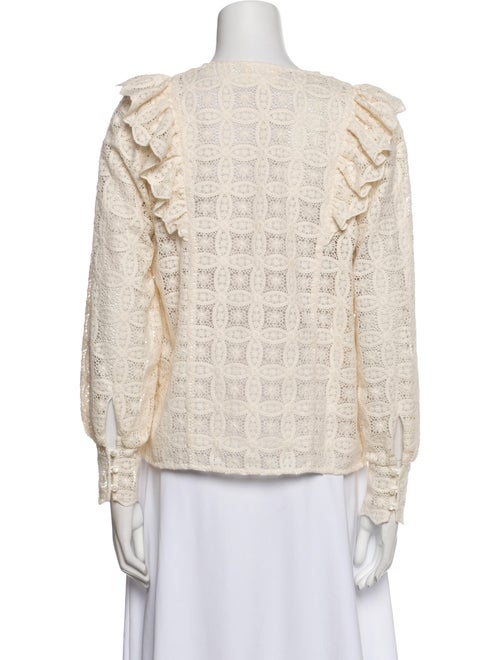 Sézane Off-The-Shoulder Long Sleeve Blouse