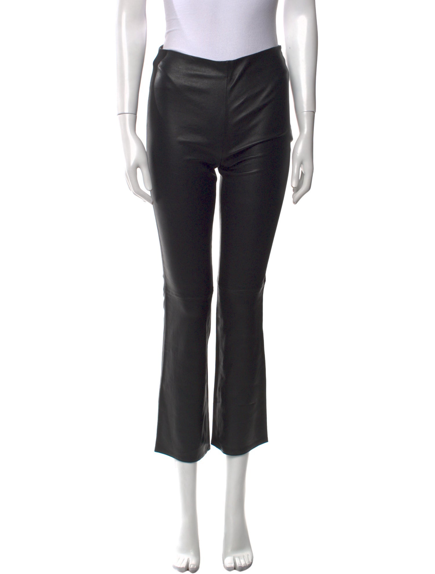 Sézane Lamb Leather Straight Leg Pants