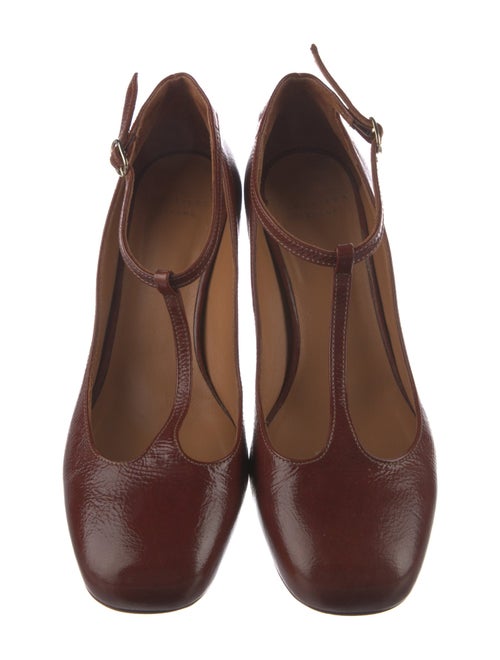 Sézane Patent Leather T-Strap Pumps