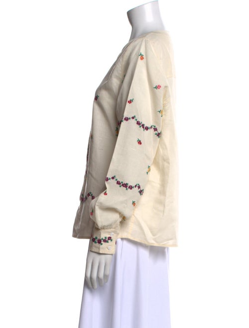 Sézane Printed Bateau Neckline Blouse