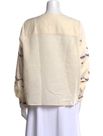 Sézane Printed Bateau Neckline Blouse