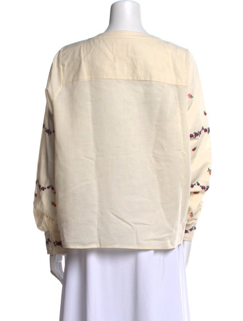 Sézane Printed Bateau Neckline Blouse