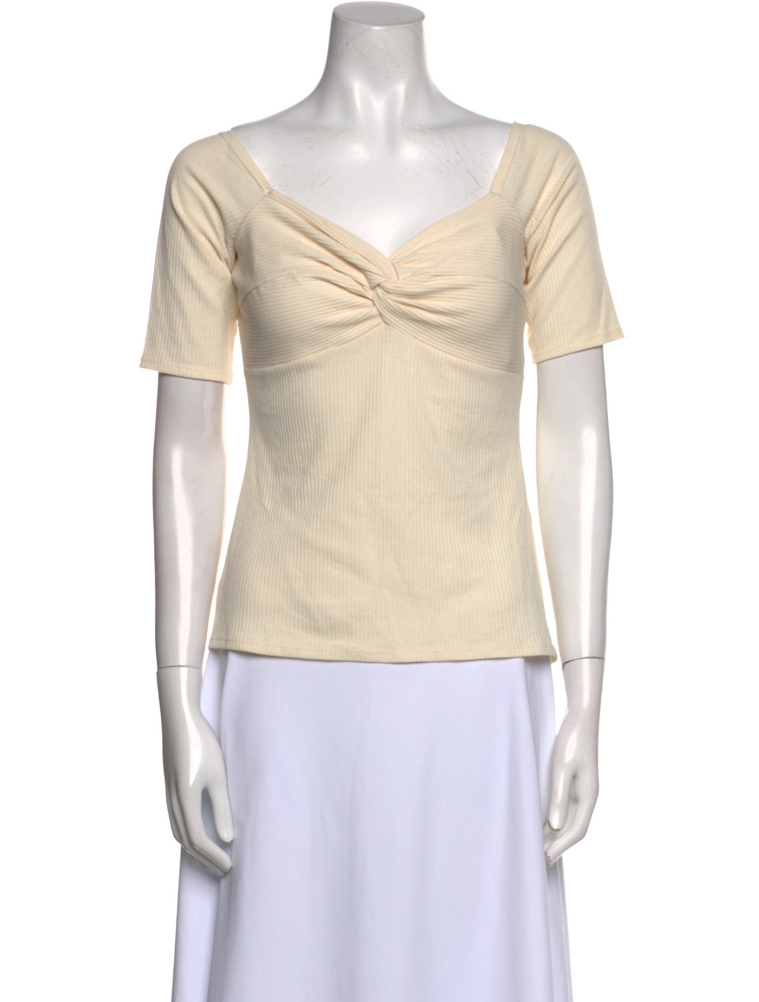 Sézane V-Neck Short Sleeve Top