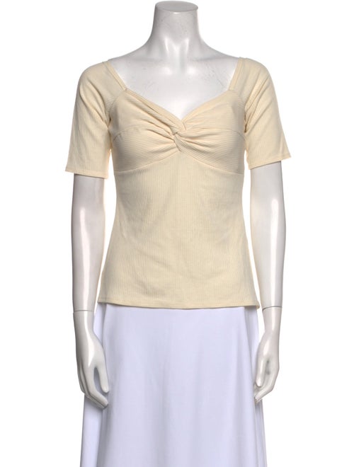 Sézane V-Neck Short Sleeve Top