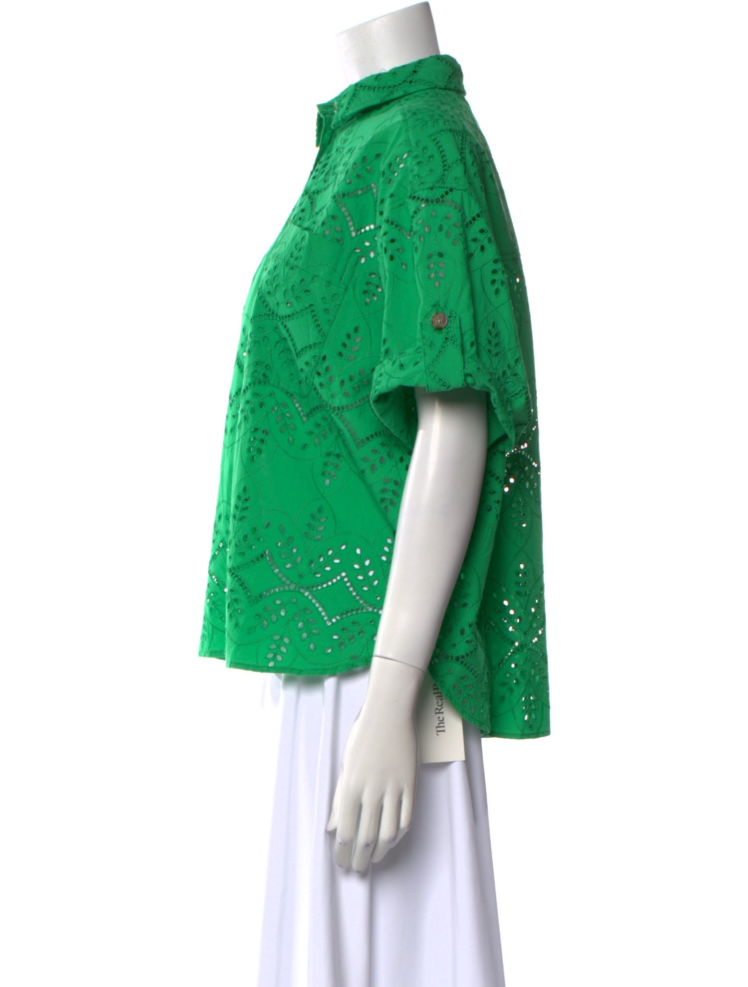 Sézane Printed Short Sleeve Button-Up Top w/ Tags